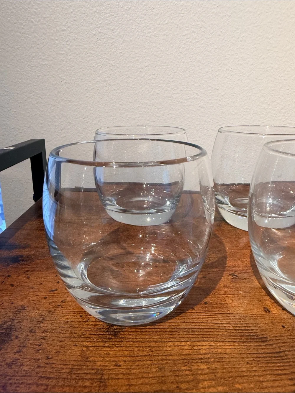 Clear Stemless Wine Glasses - Set of 6